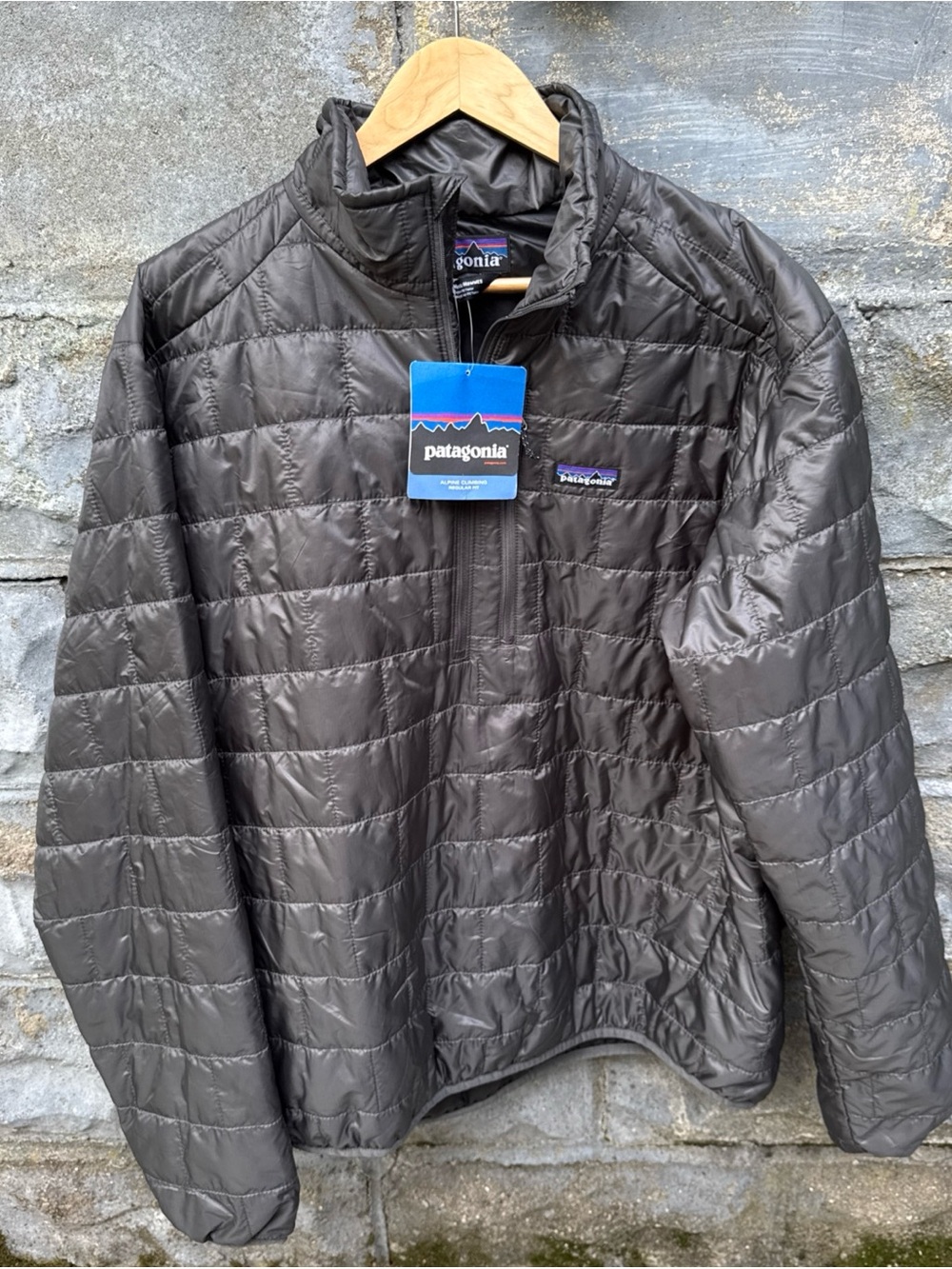 Patagonia Nano Puff Pullover Mens XL Gray Jacket 1/2 Zip Puffer Midlayer